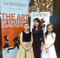 Claire Liu, Julie Wu & Carolyn Yu after CMC Fundraising Concert at Fazioli Showcase Pianos