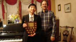 Charlie Liu with BCRMTA Highest Mark Trophy for his ARCT Diploma Piano Exam