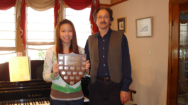 Jenny Cheng with BCRMTA Highest Mark Trophy for her ARCT Diploma Piano Exam